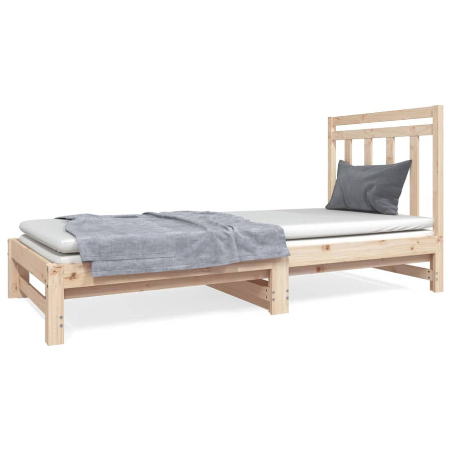Slaapbank Uitschuifbaar Massief Grenenhout 2X(90X190) Cm