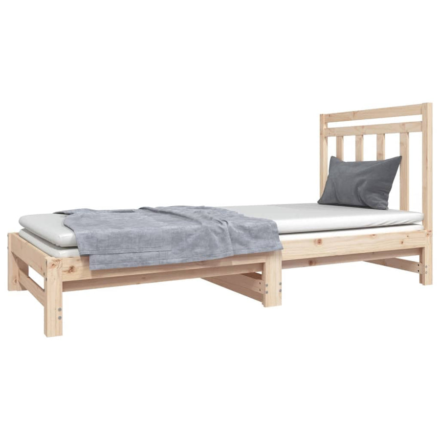 Slaapbank Uitschuifbaar Massief Grenenhout 2X(90X190) Cm