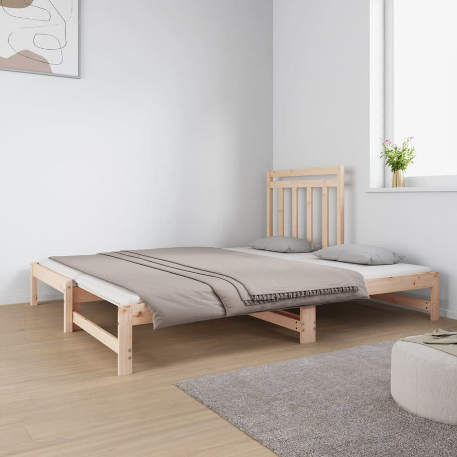 Slaapbank Uitschuifbaar Massief Grenenhout 2X(90X190) Cm