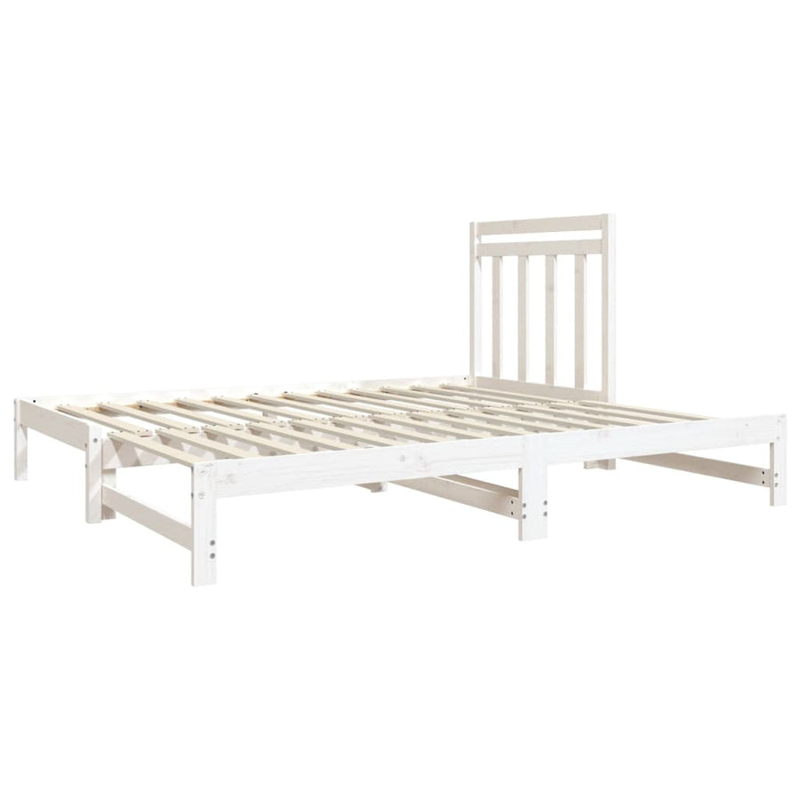 Slaapbank Uitschuifbaar Massief Grenenhout Wit 2X(90X190) Cm