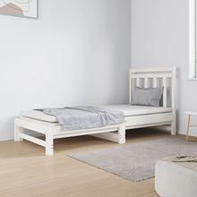 Slaapbank Uitschuifbaar Massief Grenenhout Wit 2X(90X190) Cm