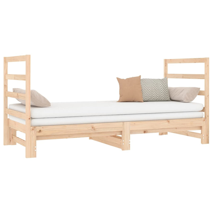 Slaapbank Uitschuifbaar Massief Grenenhout 2X(90X190) Cm