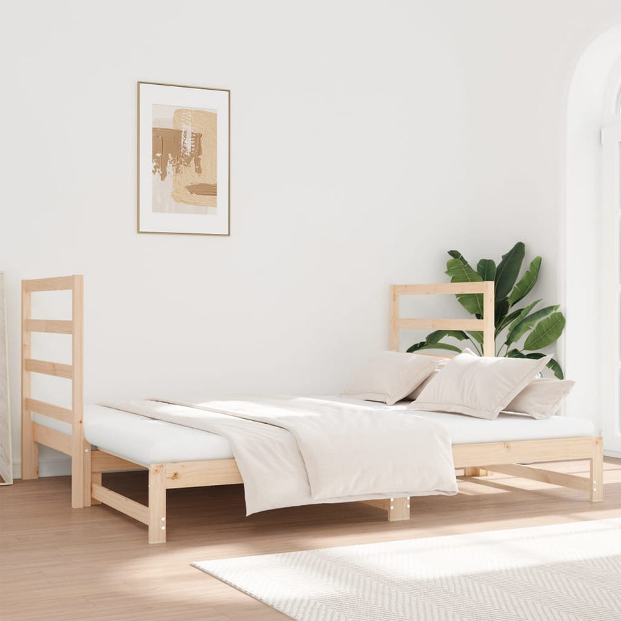 Slaapbank Uitschuifbaar Massief Grenenhout 2X(90X190) Cm