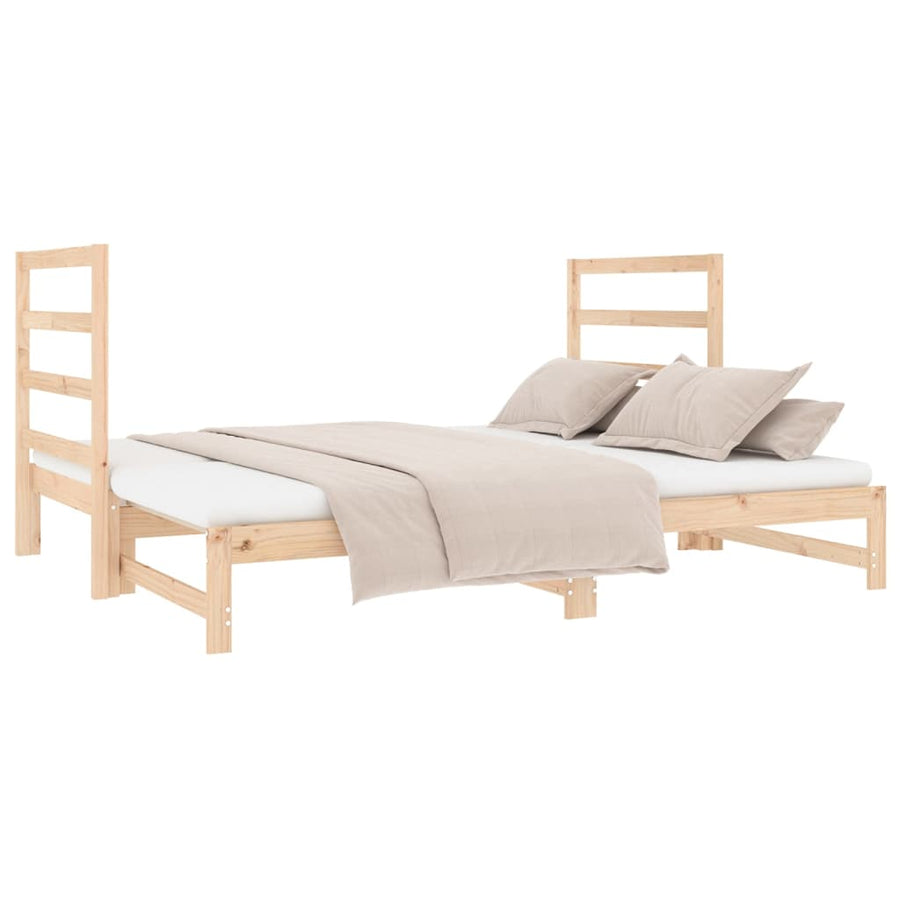 Slaapbank Uitschuifbaar Massief Grenenhout 2X(90X190) Cm