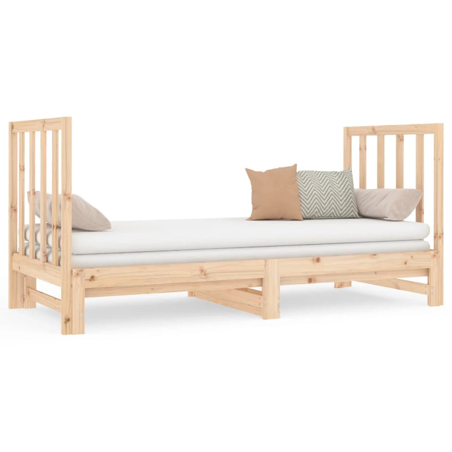 Slaapbank Uitschuifbaar Massief Grenenhout 2X(90X190) Cm