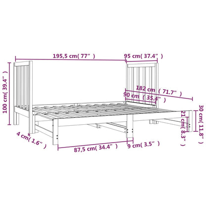 Slaapbank Uitschuifbaar Massief Grenenhout 2X(90X190) Cm