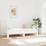 Extendable solid pine sofa bed white 2x(90x190) cm