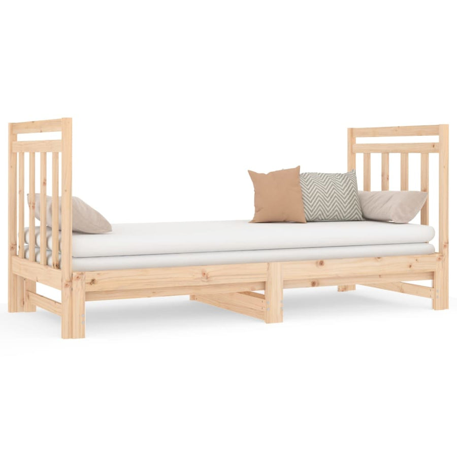Slaapbank Uitschuifbaar Massief Grenenhout 2X(90X190) Cm