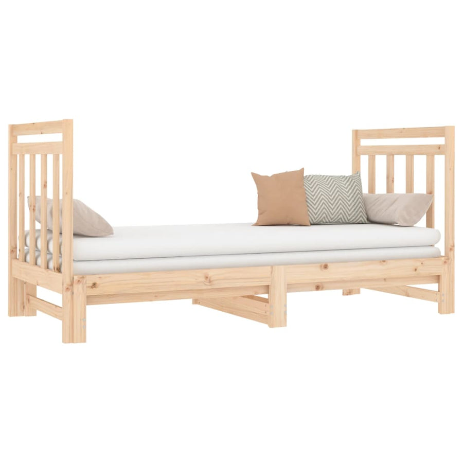 Slaapbank Uitschuifbaar Massief Grenenhout 2X(90X190) Cm