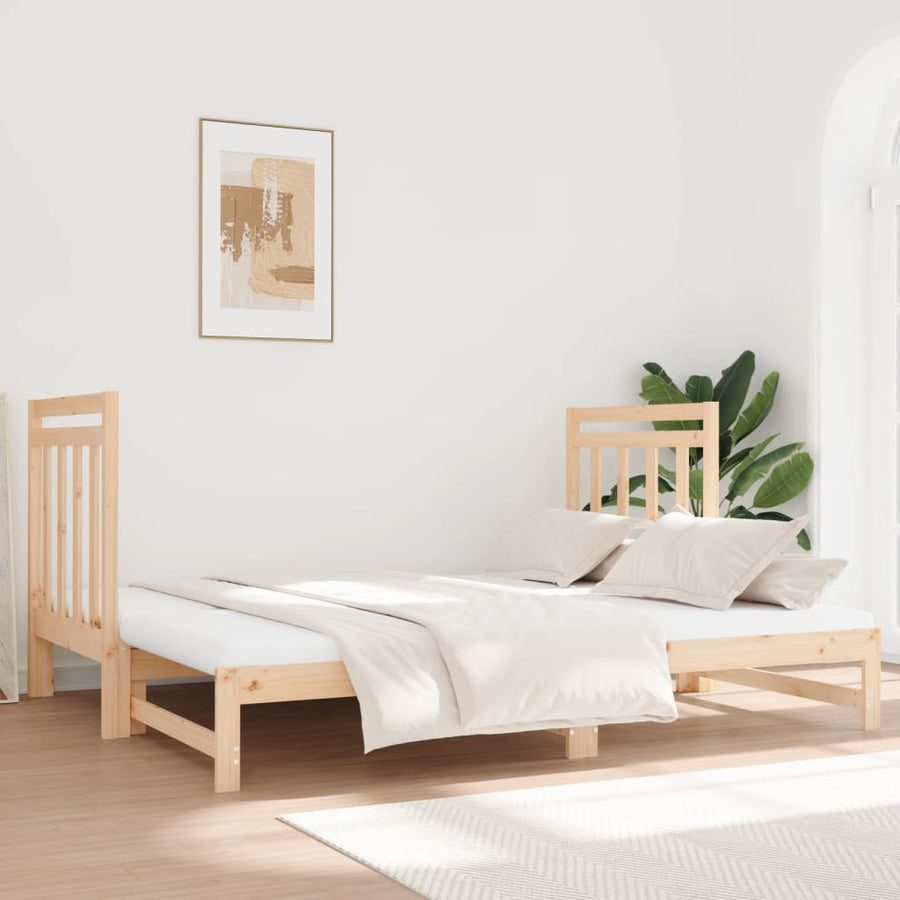 Slaapbank Uitschuifbaar Massief Grenenhout 2X(90X190) Cm