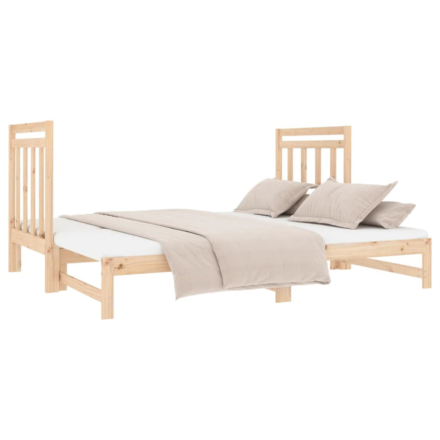 Slaapbank Uitschuifbaar Massief Grenenhout 2X(90X190) Cm