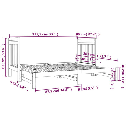 Slaapbank Uitschuifbaar Massief Grenenhout 2X(90X190) Cm