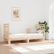 Slaapbank massief grenenhout uitschuifbaar 2x(90x190) cm