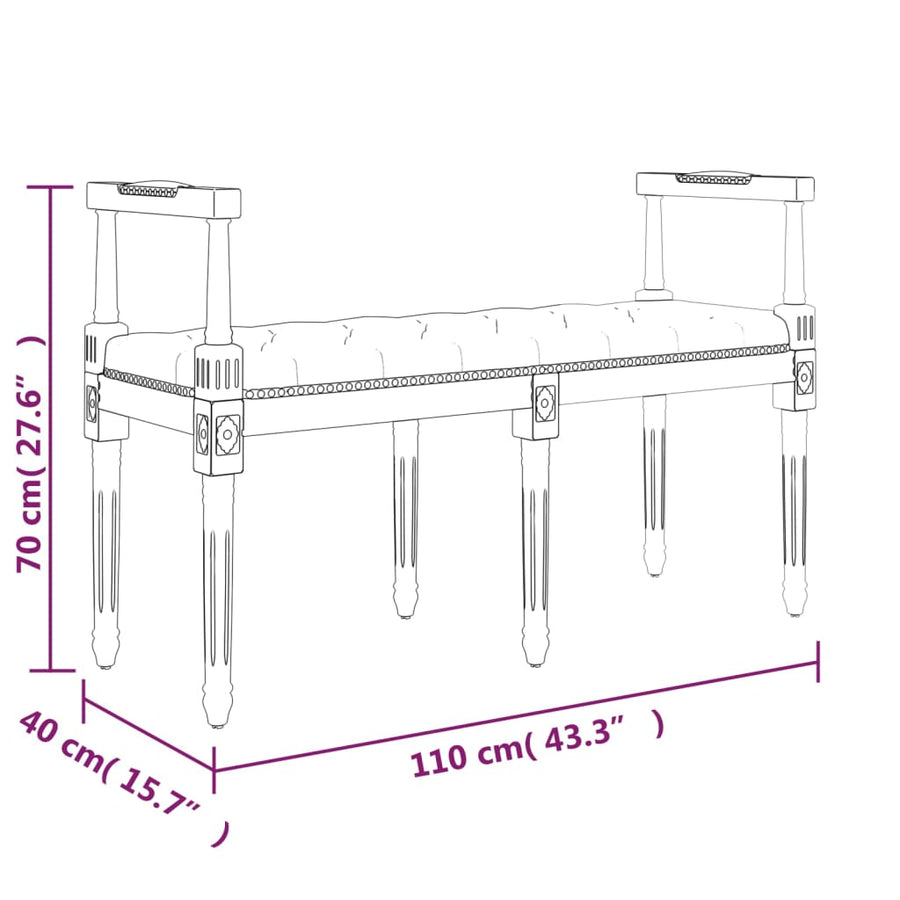 Bankje 110X40X70 Cm Fluweel Zwart
