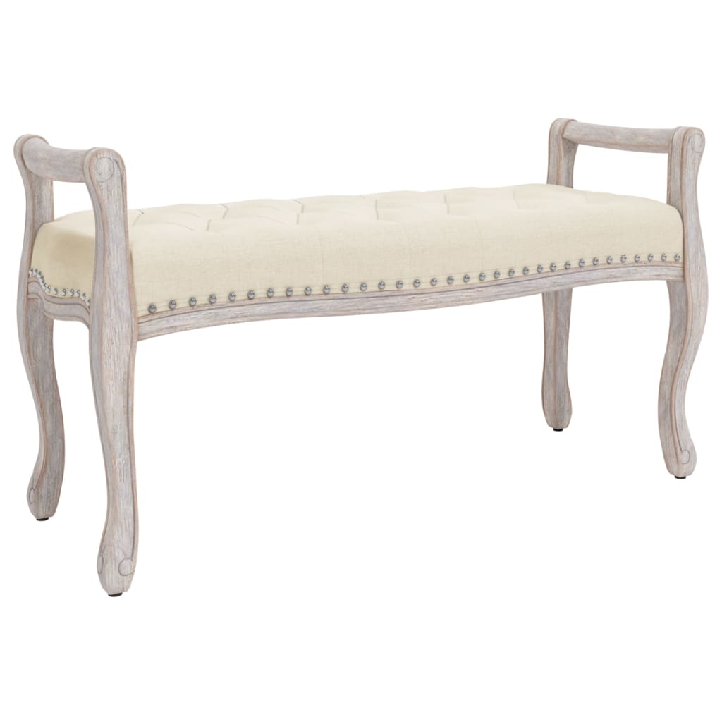 Bankje Linnen 110 x 45 x 60 cm Beige
