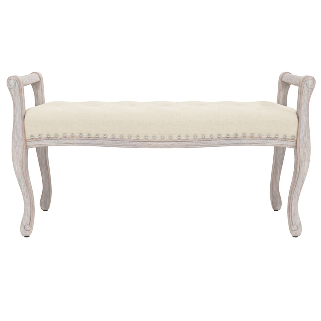 Bankje Linnen 110 x 45 x 60 cm Beige