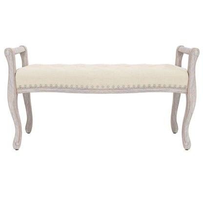Bankje Linnen 110 x 45 x 60 cm Beige