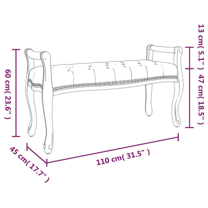 Bankje Linnen 110 x 45 x 60 cm Beige