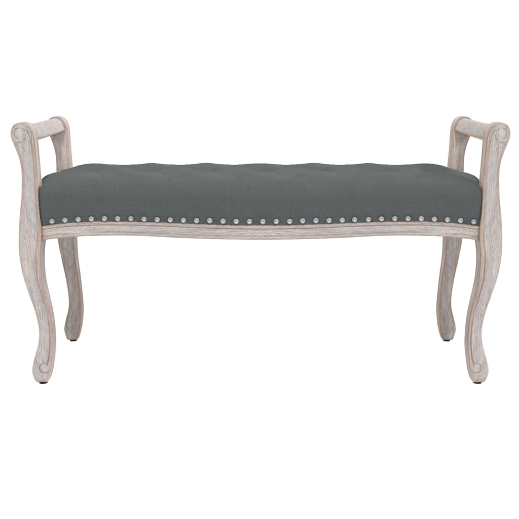 Bankje Stof Donker 110 x 45 x 60 cm Grijs