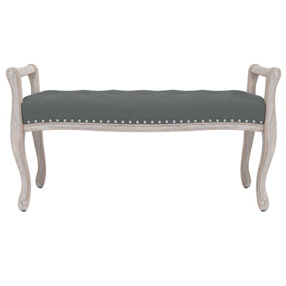 Bankje Stof Donker 110 x 45 x 60 cm Grijs