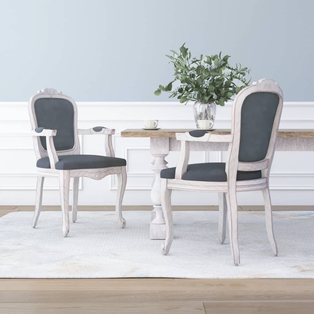 Eetkamerstoelen 2 st 62x59,5x100,5 cm fluweel donkergrijs