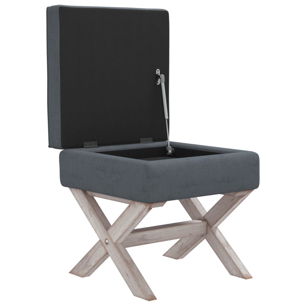 Opbergkruk 45X45X49 Cm Fluweel Donkergrijs