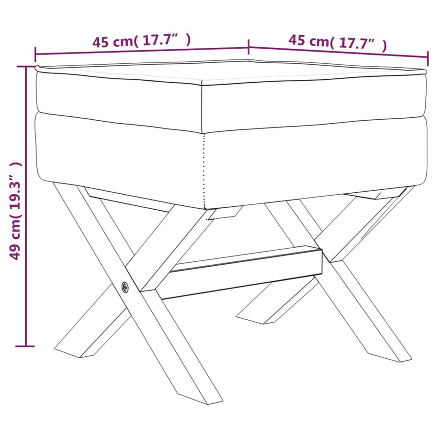 Opbergkruk 45X45X49 Cm Fluweel Donkergrijs