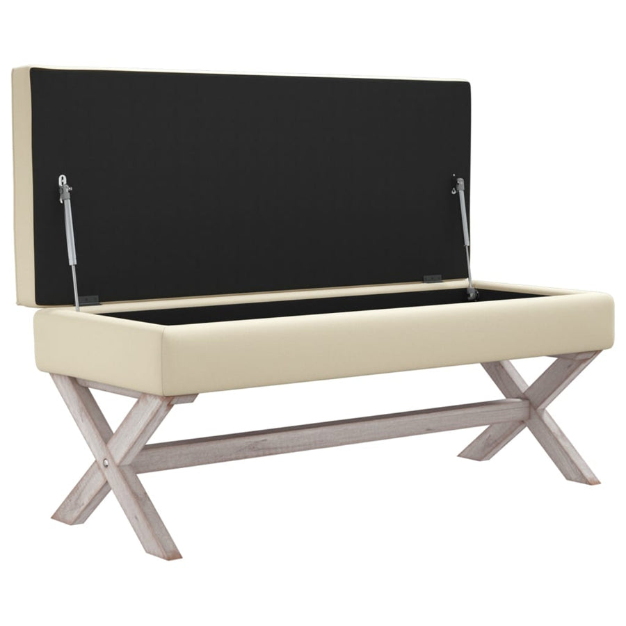 Opbergbankje 110X45X49 Cm Linnen Beige
