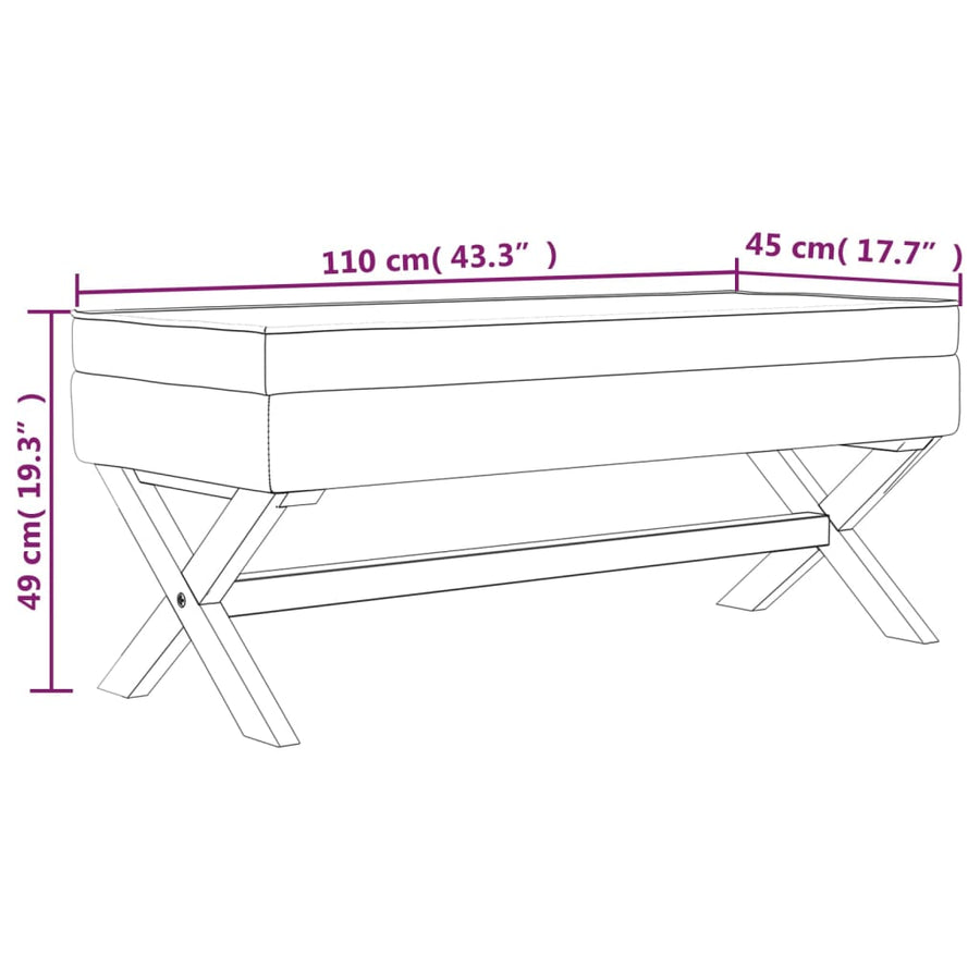 Opbergbankje 110X45X49 Cm Linnen Beige