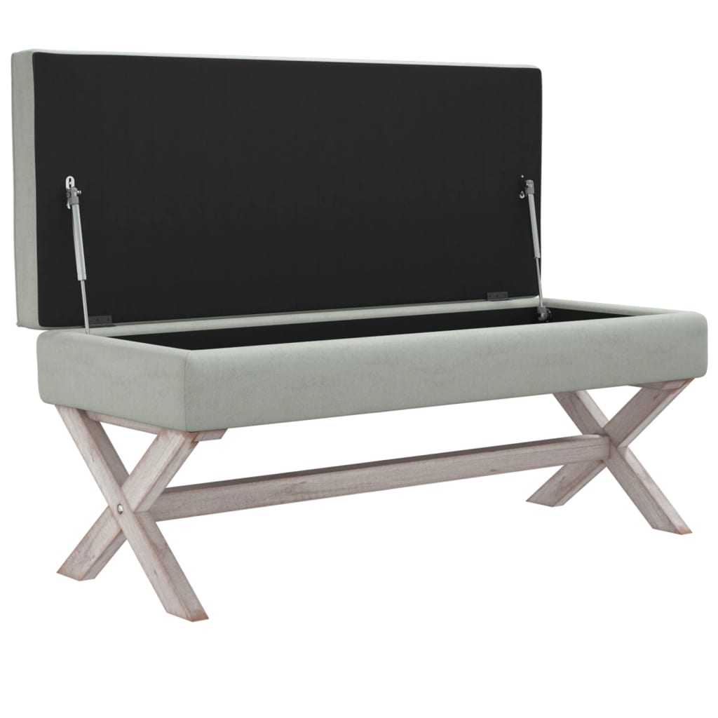 Opbergkruk 110X45X49 Cm Fluweel Lichtgrijs