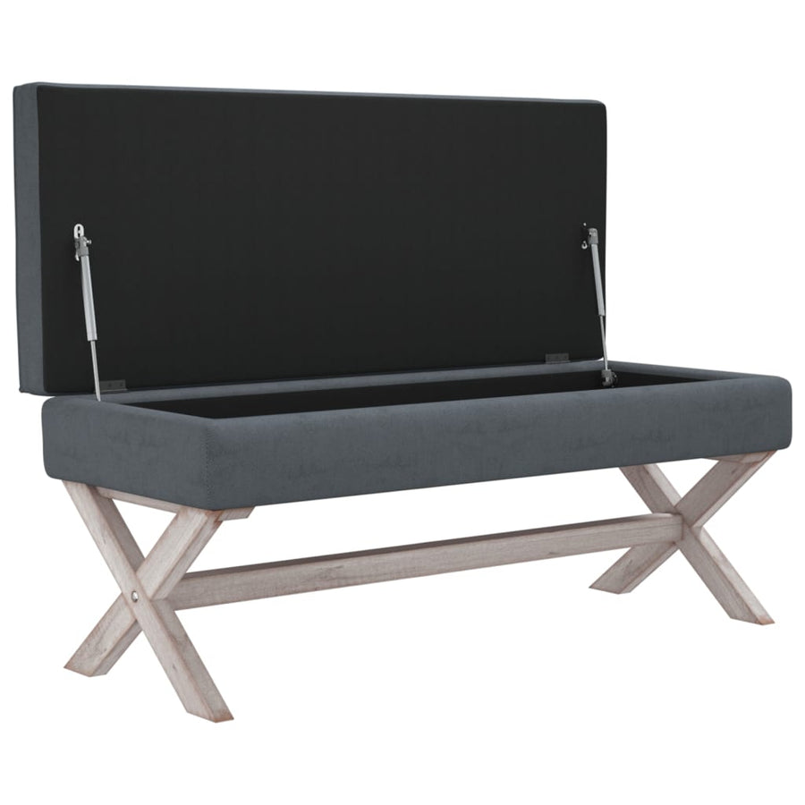 Opbergkruk 110X45X49 Cm Fluweel Donkergrijs