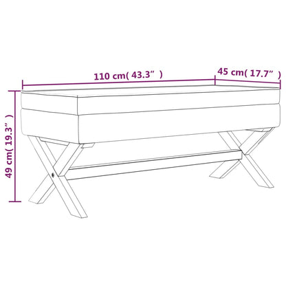 Opbergkruk 110X45X49 Cm Fluweel Donkergrijs