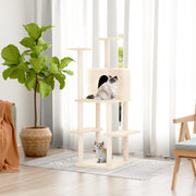 Kattenmeubel 144,5 cm crèmekleurig sisal