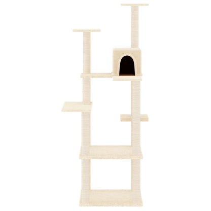 Kattenmeubel Met Sisal Krabpalen 153 Cm Kleurig Crème