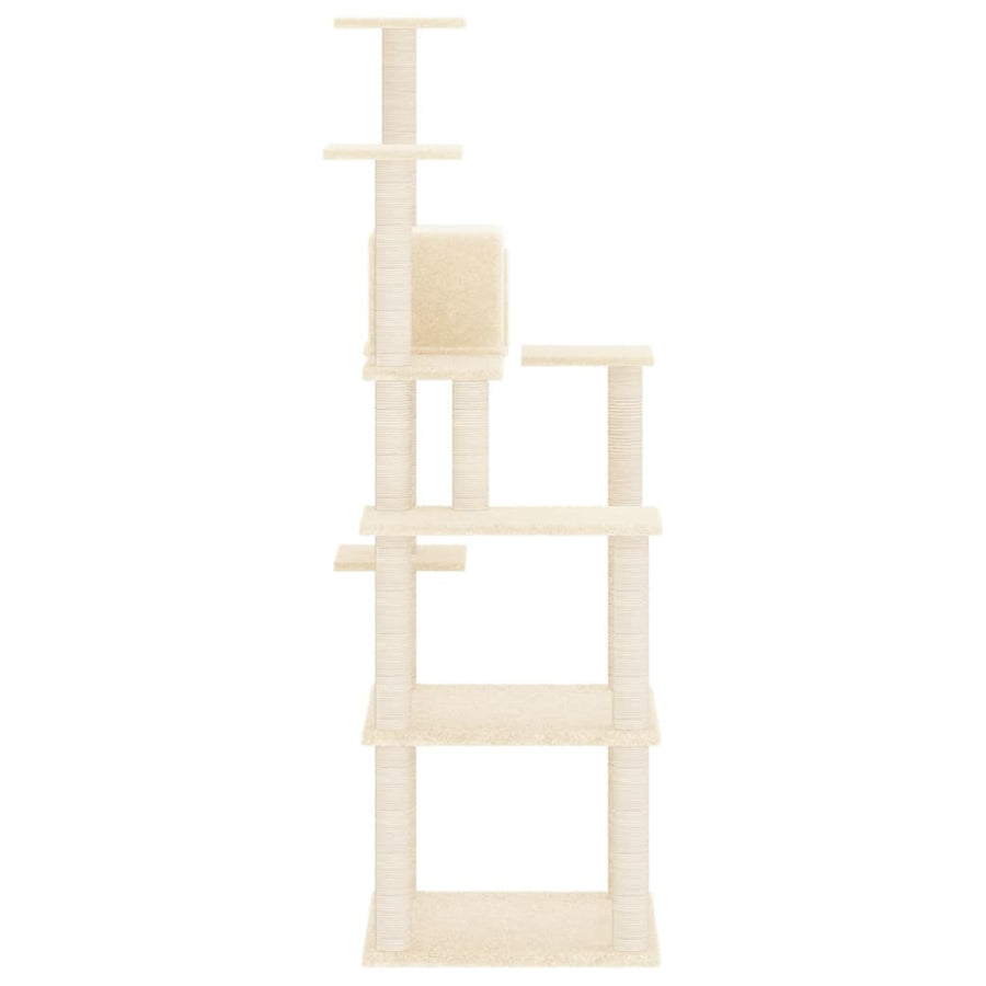 Kattenmeubel Met Sisal Krabpalen 153 Cm Kleurig Crème