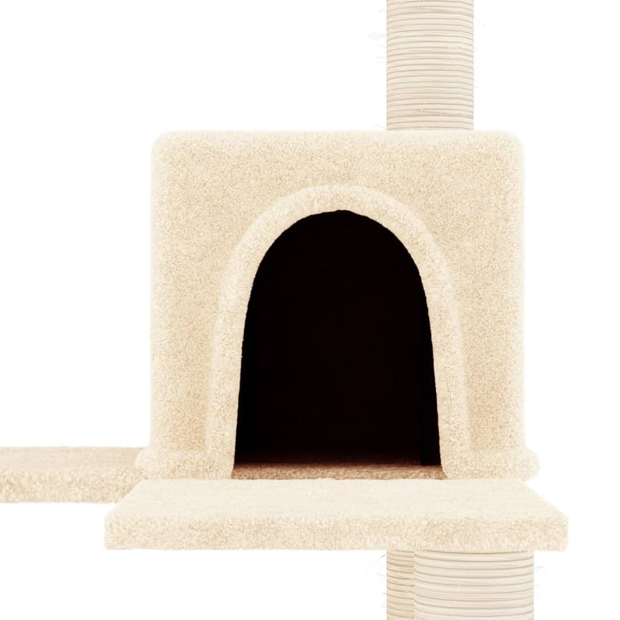 Kattenmeubel Met Sisal Krabpalen 153 Cm Kleurig Crème