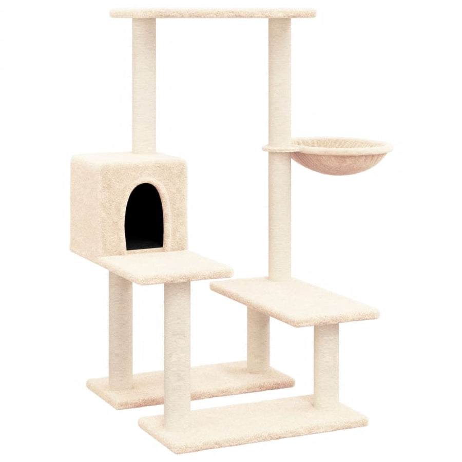 Kattenmeubel Met Sisal Krabpalen 94,5 Cm Kleurig Crème