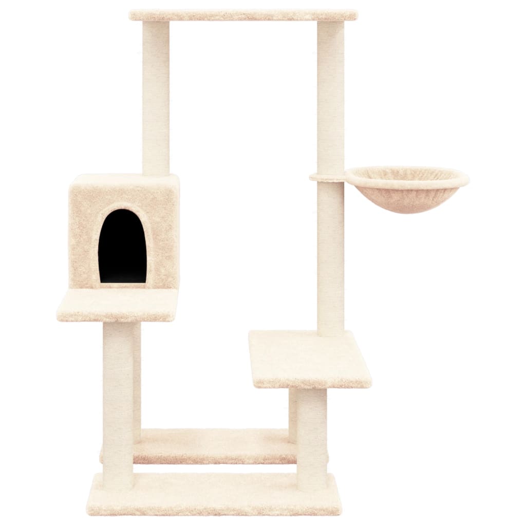 Kattenmeubel Met Sisal Krabpalen 94,5 Cm Kleurig Crème