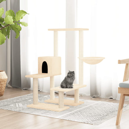 Kattenmeubel Met Sisal Krabpalen 94,5 Cm Kleurig Crème