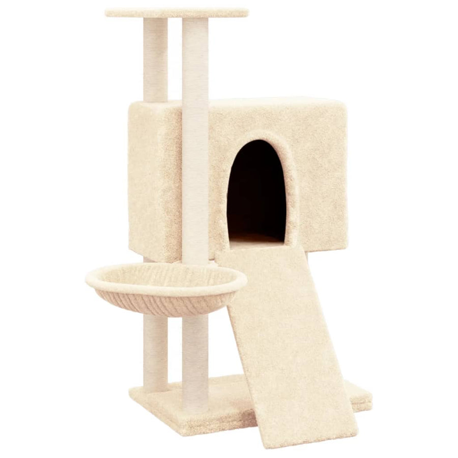 Kattenmeubel Met Sisal Krabpalen 96 Cm Crèmekleurig
