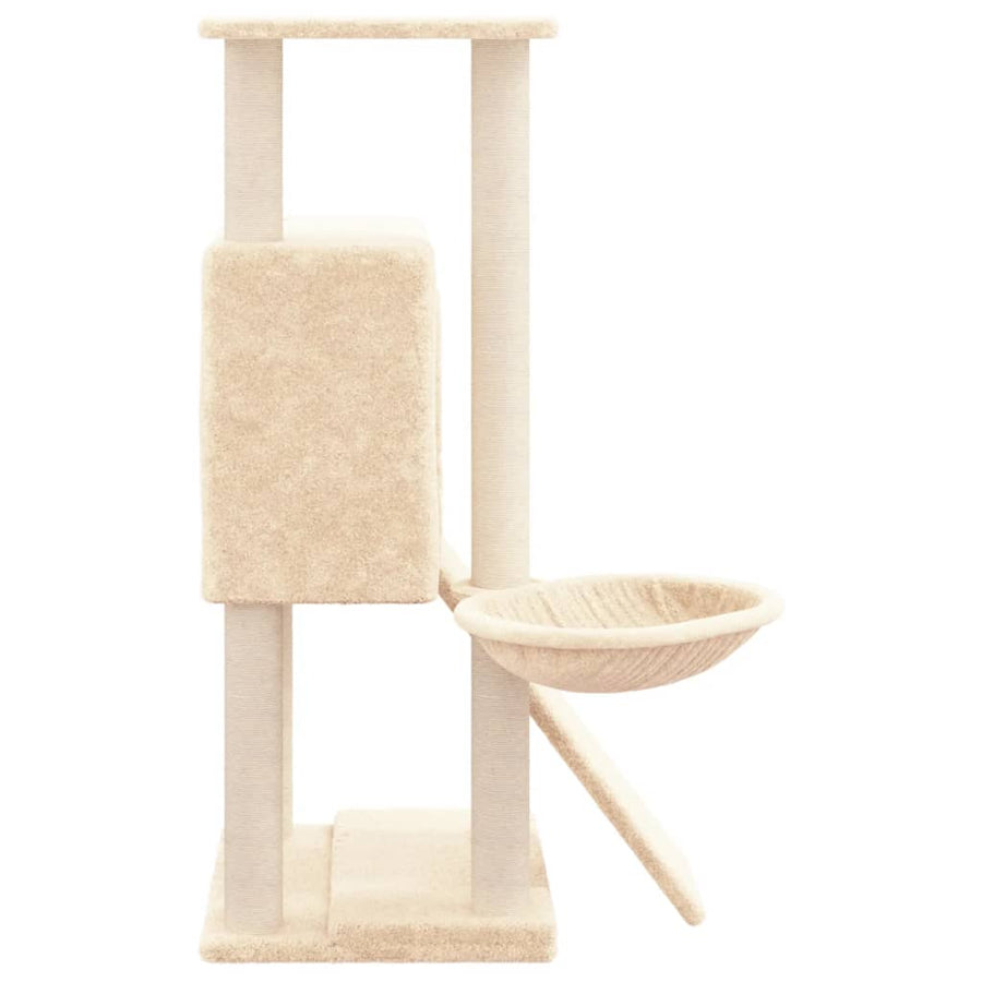 Kattenmeubel Met Sisal Krabpalen 96 Cm Kleurig Crème
