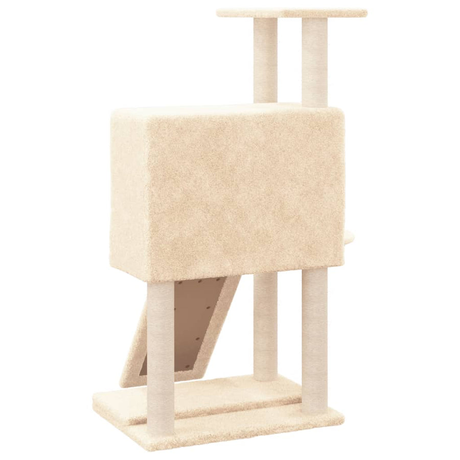 Kattenmeubel Met Sisal Krabpalen 96 Cm Crèmekleurig