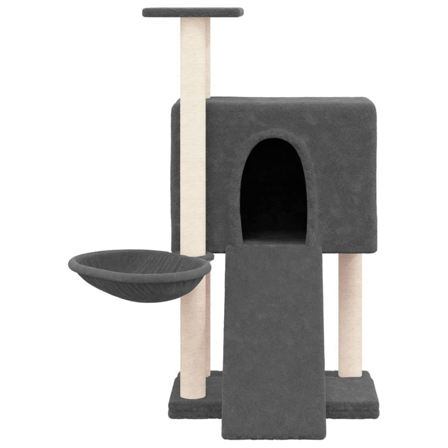 Kattenmeubel met sisal krabpalen 96 cm donkergrijs Donkergrijs