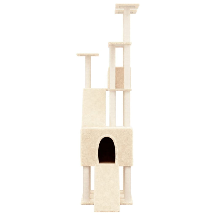 Kattenmeubel Met Sisal Krabpalen 190 Cm Kleurig Crème