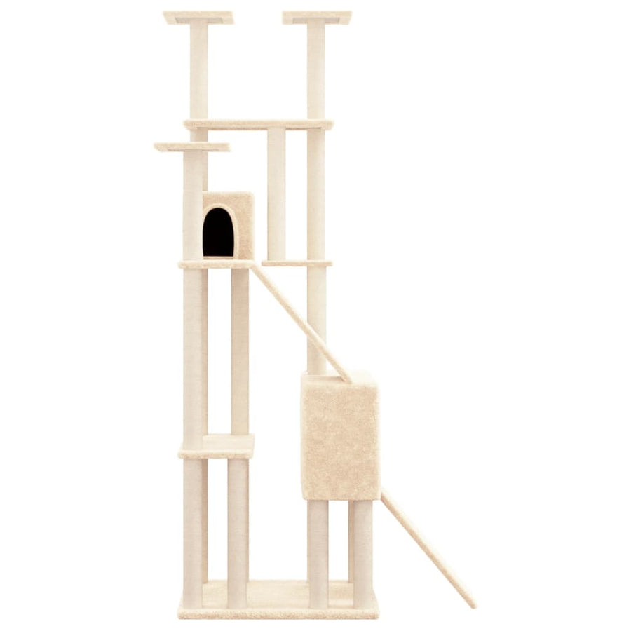 Kattenmeubel Met Sisal Krabpalen 190 Cm Kleurig Crème