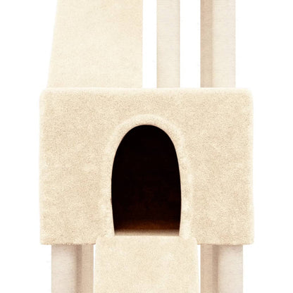 Kattenmeubel Met Sisal Krabpalen 190 Cm Kleurig Crème