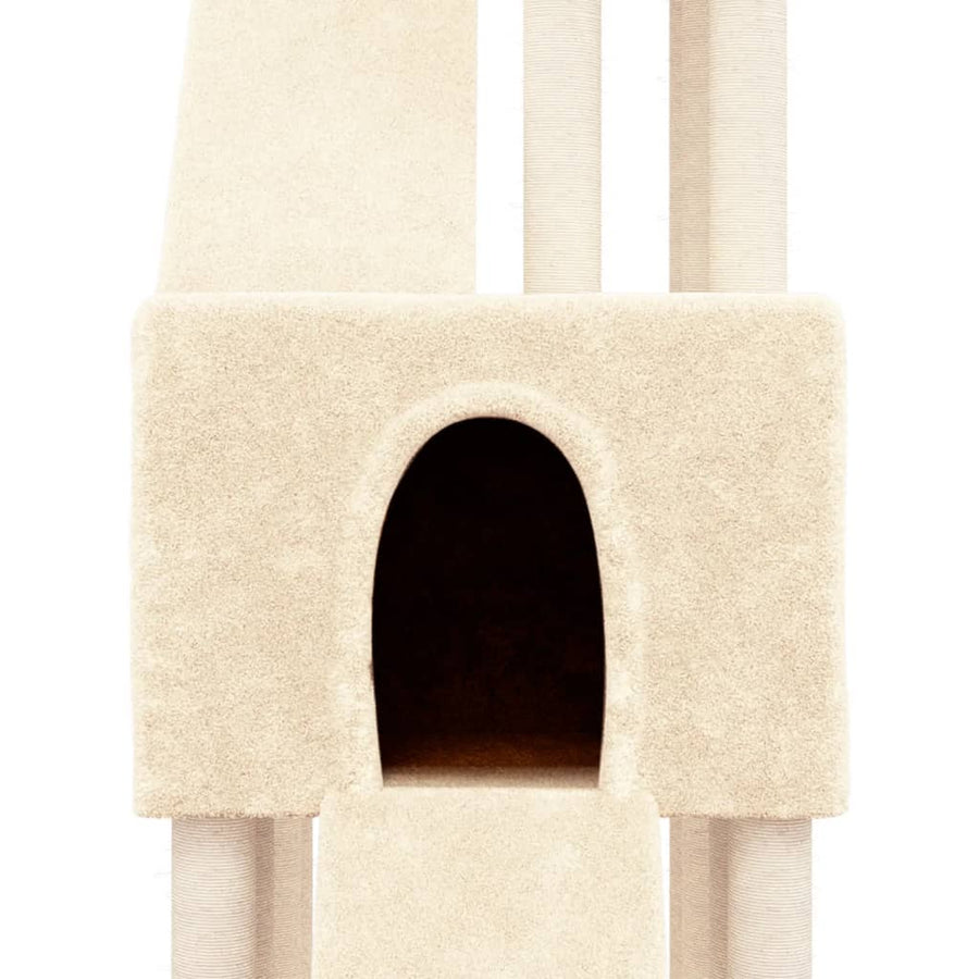 Kattenmeubel Met Sisal Krabpalen 190 Cm Kleurig Crème