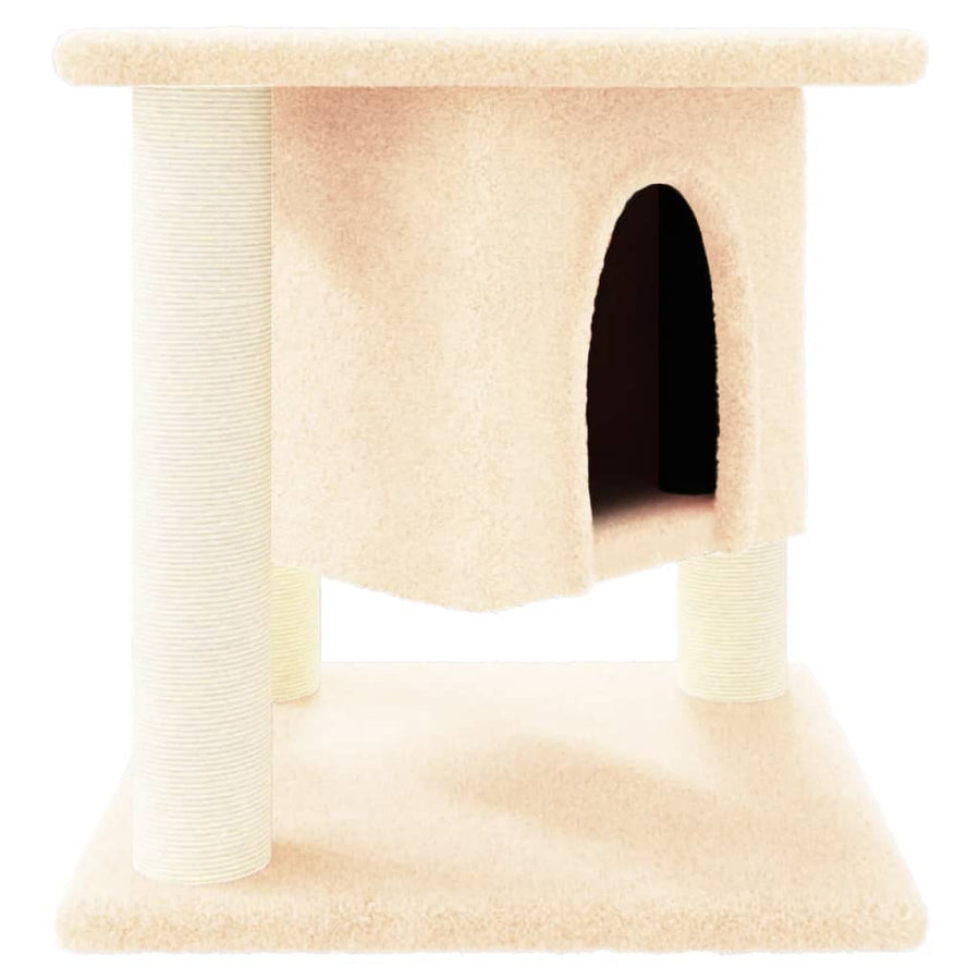 Kattenmeubel Met Sisal Krabpalen 37 Cm Kleurig Crème