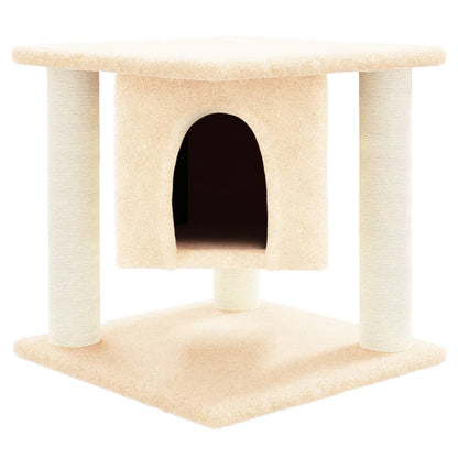 Kattenmeubel Met Sisal Krabpalen 37 Cm Kleurig Crème