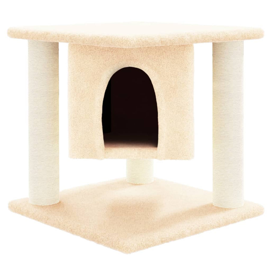 Kattenmeubel Met Sisal Krabpalen 37 Cm Kleurig Crème
